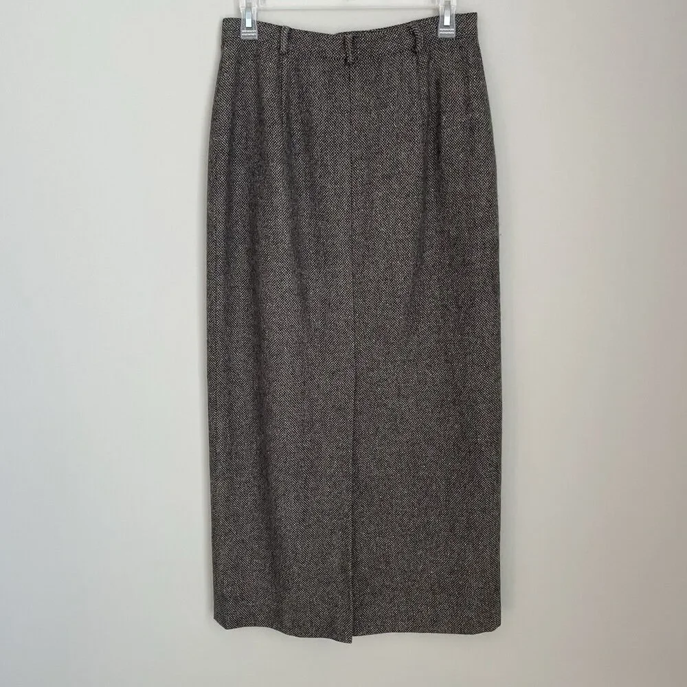 Ralph Lauren Size 10 Tweed Wool Pencil Skirt LongY2K Academia Preppy